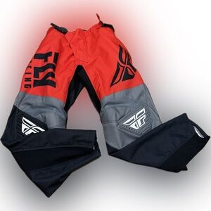Fly Racing F16 Youth Motocross Pants Red Gray Black Size 30